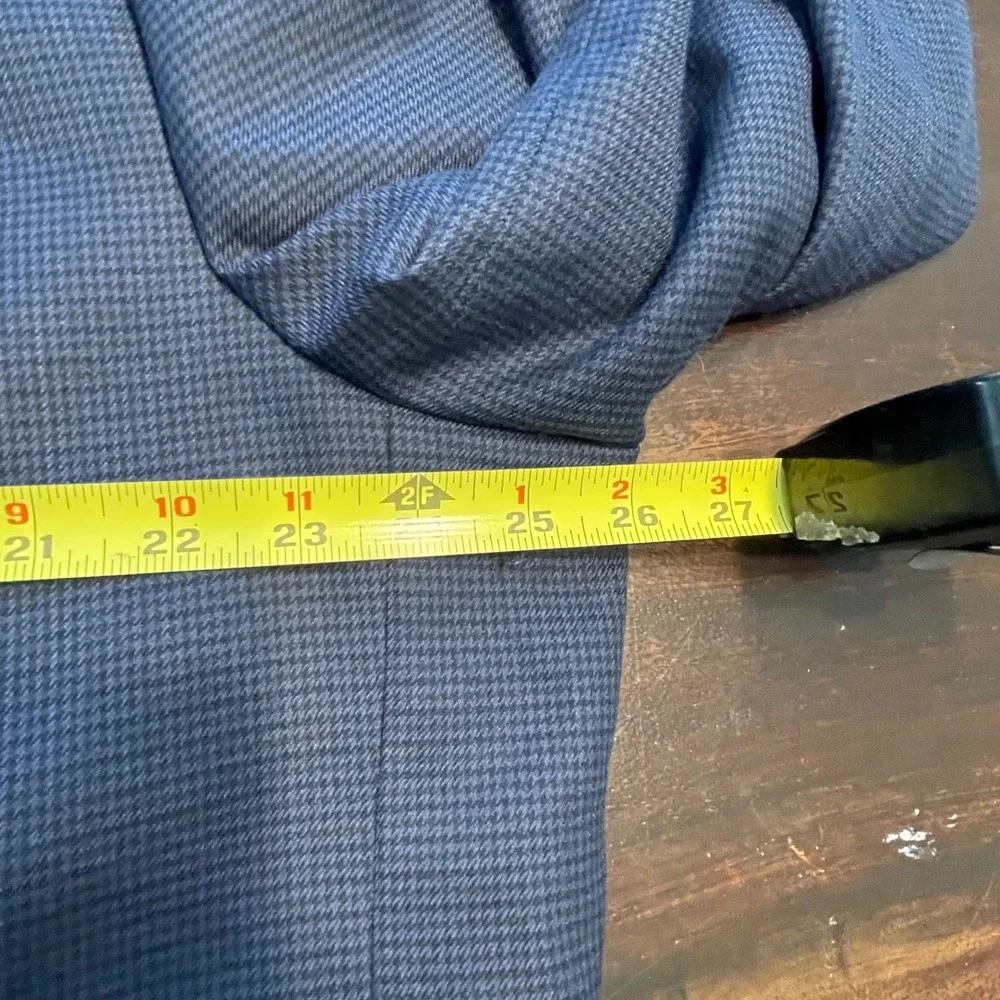Lauren Ralph Lauren Mens 50L Navy Blue Micro Houndstooth‎ 2-Button Blazer Jacket